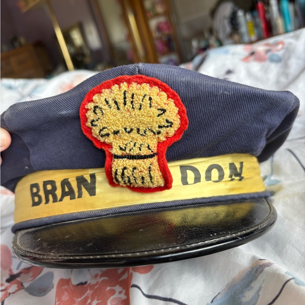 Brandon, Manitoba -Navy Blue Cap with Gold and Red Patch 1940/1950
